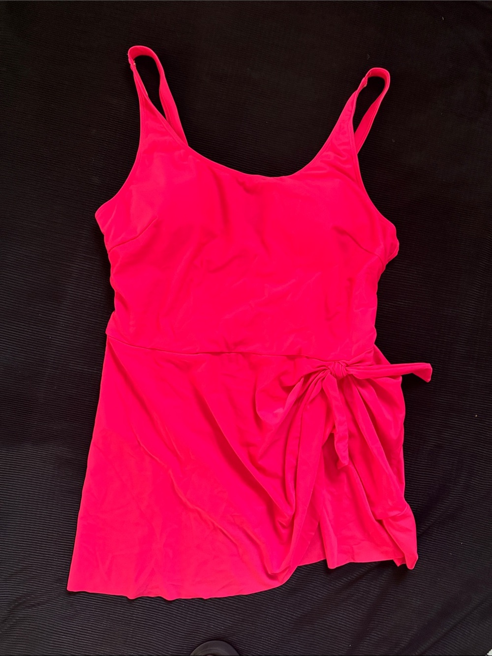 Vibrant Hot Pink Plus Size One Piece Tie-Waist Swimsuit - New / Size 1XL